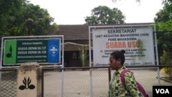 Sekretariat lembaga pers mahasiswa SUARA USU di Universitas Sumatera Utara, Selasa, 26 Maret 2019. (Foto: Anugrah Andriansyah/VOA)