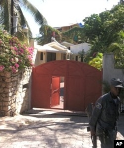 Entrance to President Michel Martelly's house in Peguyville, Haiti
