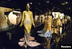 Selections for the Metropolitan Museum of Art Costume Institute Gala Benefit, "China: Through the Looking Glass," are seen during a media preview at the Metropolitan Museum of Art in New York, May 4 , 2015.