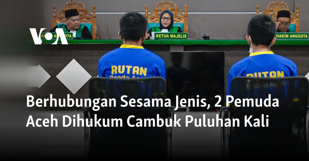 Berhubungan Sesama Jenis, 2 Pemuda Aceh Dihukum Cambuk Puluhan Kali