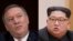 마이크 폼페오 미국 국무장관 지명자와 김정은 북한 국무위원장. 폼페오 지명자는 최근 북한을 방문하고 김 위원장을 면담했다. (JIM WATSON / AFP, KCNA / via Reuters)