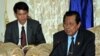 The vice president of Cambodia’s National Assembly, Nguon Nhel, meets in Phnom Penh with visiting French Senate Vice President Catherine Tasca.