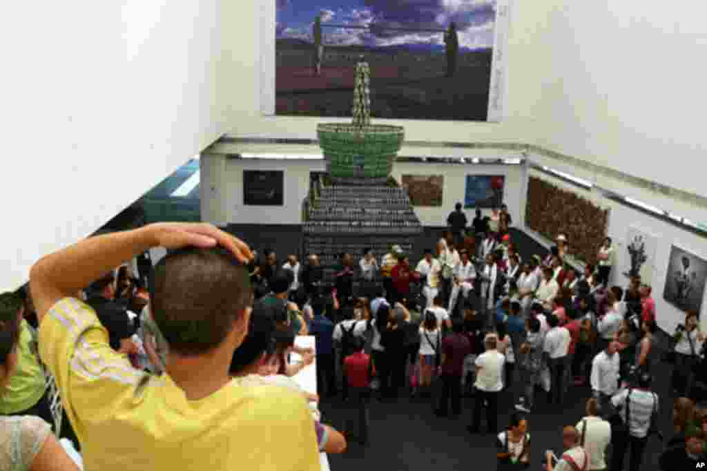 People gather for the opening ceremony in the center of the main room - Yak Tseten & Tsekal's Arak Stupa