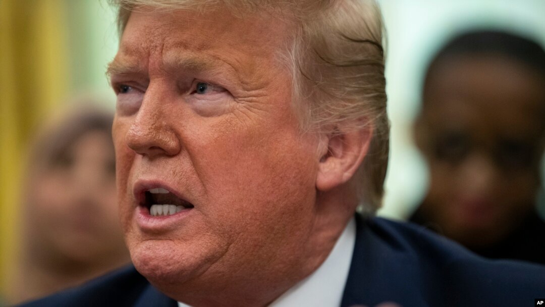 Presiden AS Donald Trump berbicara di Gedung Putih (foto: dok).