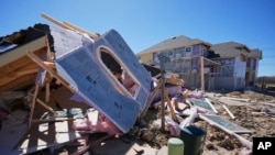 Viviendas en construcción destruidas luego de que unas tormentas azotaron el área en Haslet, Texas, el miércoles 5 de marzo de 2025. 