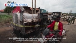 VOA60 Africa - Uganda: Death toll in fuel tanker explosion rises to at least 15