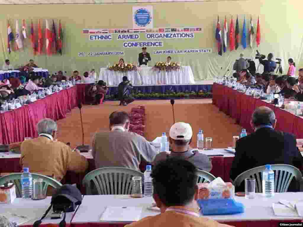 myanmar ethnic armed group meeting for the 4th day at KNU head quarter, laywah, January 23rd, 2014 (Photo by Khin Maung Win AP))