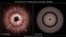 This graphic shows a gap in a proto-planetary disk of dust and gas whirling around the nearby red dwarf star TW Hydrae.