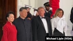 特朗普总统夫妇在白宫为来访的中国国家主席习近平及夫人彭丽媛举办国宴。(2026年9月24日)