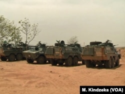 Military vehicles are seen in far northern Cameroon, Jan. 17 2019.