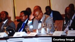Patrick Chinamasa attending the MEFMI forum in Lima, Peru.