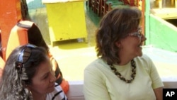 Mexican journalist Ana Maria Marcela Yarce Viveros (L) and Rocio Trapaga Gonzalez are seen in this undated file photo.