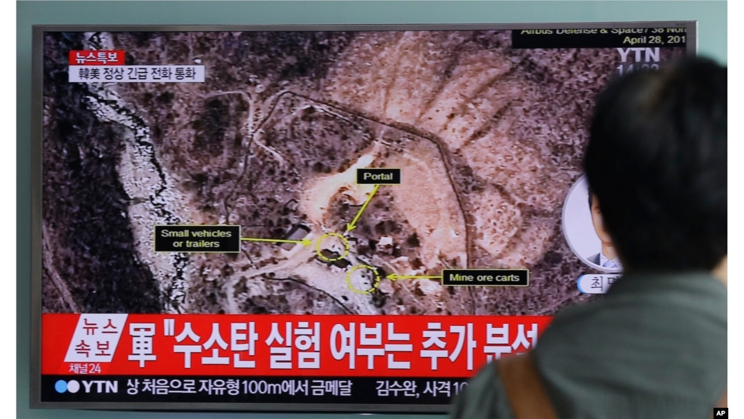 FILE - In this Sept. 9, 2016 file photo, a man watches a TV news program reporting North Korea's nuclear test at Seoul Railway Station in Seoul, South Korea. North Korea has conducted five nuclear tests at its Punggye-ri site, the first in 2006.
