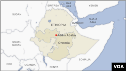 FILE - A map of Ethiopia.