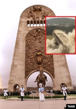 ქუთაისში, 2009 წელს აფეთქებული სამხედრო დიდების მემორიალი, რომლის დემონტაჟსაც მსხვერპლი მოჰყვა