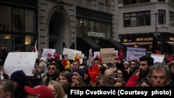 Protest podrške studentima Srbiji, Njujork, SAD