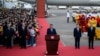 Presiden China Xi Jinping memberika pidato setibanya di Bandara Internasional Macau, Rabu, 18 Desember 2024. (Foto: Eduardo Leal/Pool via Reuters)