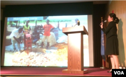 台湾国际合作发展基金会人道援助处处长王宏慈做主旨发言