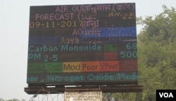 Air pollution in New Delhi and surrounding towns and districts has been in the severe category since Tuesday. (A. Pasricha/VOA)