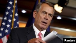 FILE - U.S. House Speaker John Boehner speaks at a news conference in Washington March 19, 2015.