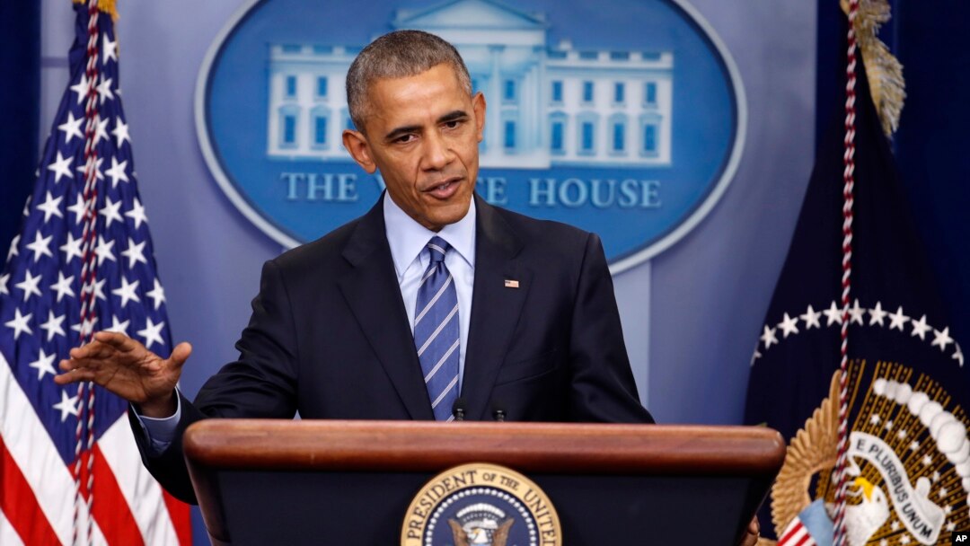 Predsednik Barak Obama na konferenciji za novinare u Beloj kući (AP Photo/Pablo Martinez Monsivais)