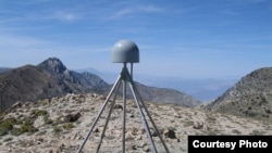A GPS station is seen in the Inyo Mountains of California. (Shawn Lawrence, UNAVCO)