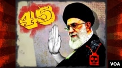 Graphic with Iran's Supreme Leader, Ali Khamenei, produced for the 45th episode of the award winning VOA program "OnTen."