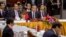 China's Foreign Minister Wang Yi, center back, attends the Special ASEAN-China Foreign Ministers' meeting on the Novel Coronavirus Pneumonia in Vientiane, Laos, Feb. 20, 2020.