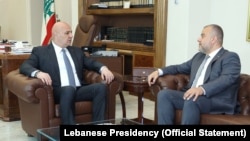 Endamê Parlemana Libnanê Edîb Ebdilmesîh ligel Serokê Libnanê Joseph Aoun