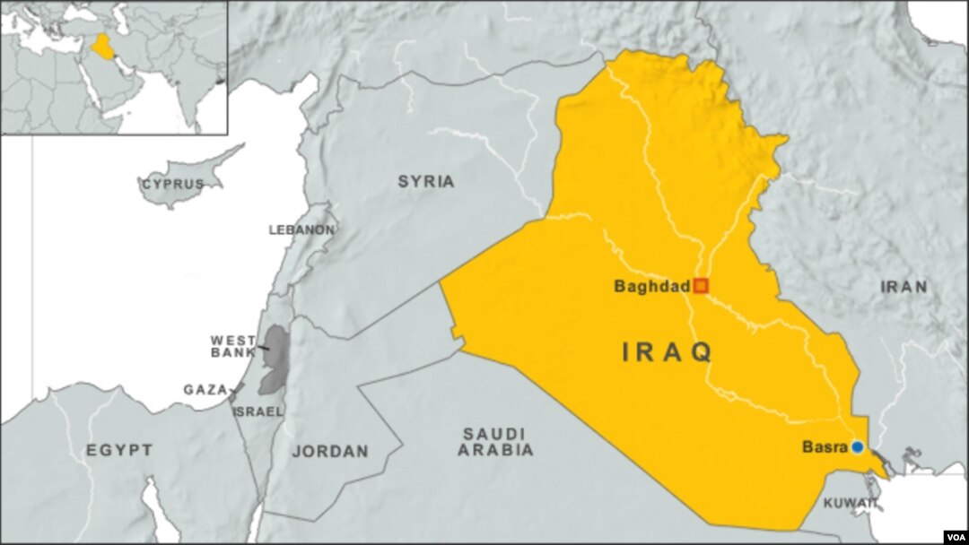 Peta wilayah Irak.