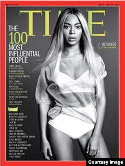 Beyonce on the cover of Time magazine's '100 Most Influential People' issue.