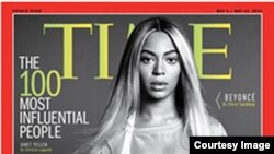 Beyonce di sampul majalah Time edisi '100 Orang Paling Berpengaruh'.