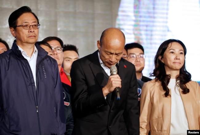 Hàn Quốc Du thừa nhận thất bại trong cuộc bầu cử tổng thống ở Cao Hùng, Đài Loan, ngày 11 tháng 1, 2020.