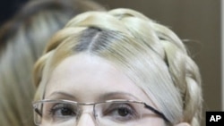 Former Ukrainian Prime Minister Yulia Tymoshenko seen during her trial, at the Pecherskiy District Court in Kyiv, Ukraine, Oct. 11, 2011.