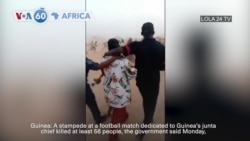 VOA 60: Stampede at Guinea football match kills at least 56, and more