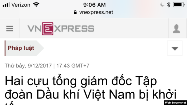 Hình chụp một bài viết bị gỡ xuống