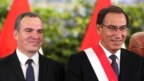 Peru's President Martin Vizcarra and new Prime Minister Salvador del Solar attend a swearing-in ceremony at the government palace in Lima, Peru, March 11, 2019.