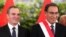 Peru's President Martin Vizcarra and new Prime Minister Salvador del Solar attend a swearing-in ceremony at the government palace in Lima, Peru, March 11, 2019.