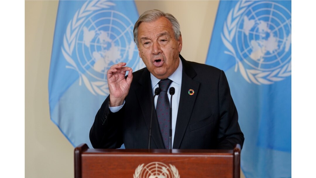 Antonio Guterres, generalni sekretar UN-a, obraća se novinarima tokom 76. zasjedanja Generalne skupštine UN -a u New Yorku, 20. septembra 2021. godine.