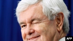 Newt Gingrich winks at a questioner during a campaign stop in Newport, N.H., Jan. 6. (AP)