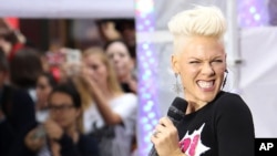 This image released by Starpix shows singer Pink performing during an appearance on the "Today" show, Sept. 18, 2012 in New York. Pink was promoting her new album, "The Truth About Love."