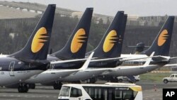 Jet Airways aircrafts sit on the tarmac at the Santacruz domestic airport terminal in Mumbai, India (2009 File)