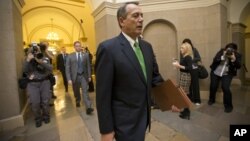 House Speaker John Boehner Ohio walks to his office on Capitol Hill in Washington, Jan. 1, 2013.