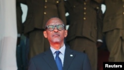 FILE - Rwanda's President Paul Kagame attends a memorial service of late former Kenya's President Daniel Arap Moi at the Nyayo Stadium in Nairobi, Kenya, Feb. 11, 2020. 