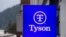 File - Logo of Tyson Foods is seen in Davos. Switzerland, May 22, 2022.