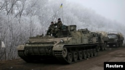 Pasukan Ukraina siaga di Debaltseve, Ukraina timur (15/2).