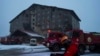 Firefighters and emergency teams work on the aftermath of a fire that broke out at a hotel in the ski resort of Kartalkaya, located in Bolu province, northwest Turkey, on Jan. 22, 2025.