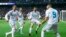 Les joueurs du Real Madrid célèbrent leur but lors de la demi-finale contre le Bayern Munich, au stade Santiago Bernabeu à Madrid le 1 mai 2018.