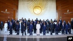 FILE — Leaders gather for a group photo at the African Union Summit in Addis Ababa, Ethiopia, Saturday, Feb. 18, 2023.