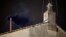 Black smoke emerges from chimney of Sistine Chapel on March 12, 2013.